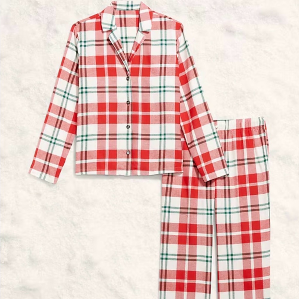 Old Navy Women’s Plaid Pajama Set - Red, White, and Green NEW WITH TAGS. XL Tall